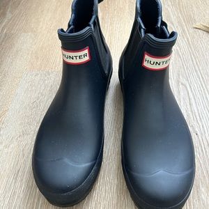 Hunter Navy Blue Original Waterproof Chelsea Rain Boots 8